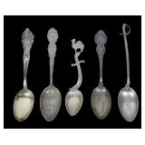 Lot, 5 Sterling silver souvenir spoons, Lot of 6