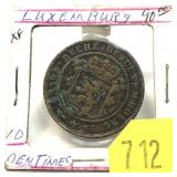 1854 Luxemburg 10-centimes