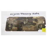 Obsolete $1 Virginia Treasury note