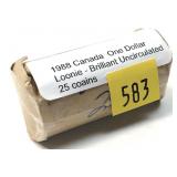 x25- 1988 $1 Canadian loonies, Unc. -x25 coins -