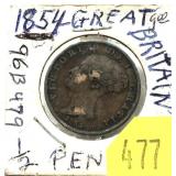 1854 British half penny