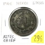 1948 Mexico 5 pesos