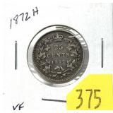 1872H Canadian 25-cents