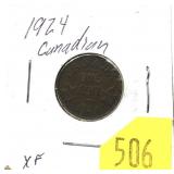 1924 Canadian penny