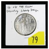 1/4 oz. .999 Silver Standing Liberty round