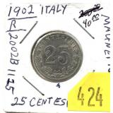 1902 Italy 25-cents