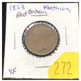 1853 British 1 farthing