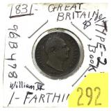 1831 British 1 farthing