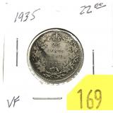 1935 Canadian quarter