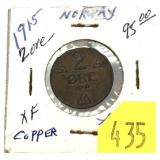 1915 Norway 2 ore