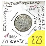 1945C Newfoundland 10-cents