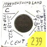 1944C Newfoundland penny