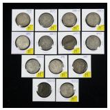 x13- Morgan dollars: 1878, 79, 81-O, 83, 85, 87-O,