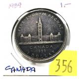 1939 Canadian silver dollar