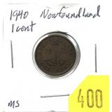 1940 Newfoundland penny