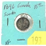 1896 Canadian 5-cent silver