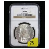 1884-O Morgan dollar NGC slab certified MS-63