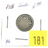 1915 Canadian dime