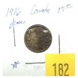1916 Canadian dime