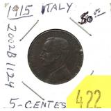 1915 Italy 5-cents