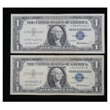x2- $1 silver certificate star notes, series of