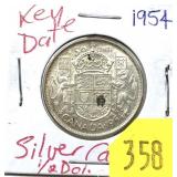 1954 Canadian half dollar