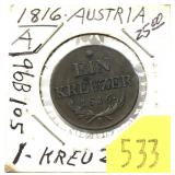 1816 Austria 1 kreuzer