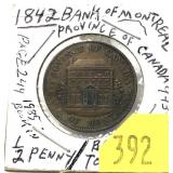 1842 Canadian bank token