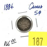 1884 Canadian 5-cent silver