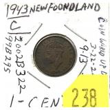 1943C Newfoundland penny