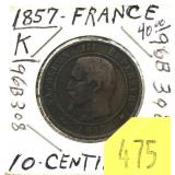 1857 French 10-cents