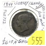 1844 Jersey Island 1/26 shilling