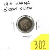 1914 Canadian 5-cent silver