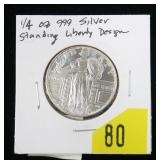 1/4 oz. .999 Silver Standing Liberty round