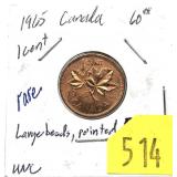 1965 large beads Canadian penny