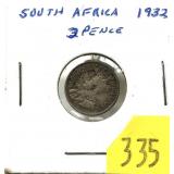 1932 South Africa 3 pence