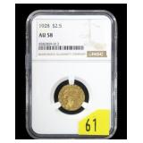 1928 $2.50 Gold Indian Head Quarter Eagle NGC slab