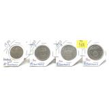 x4- German 2 and 5 mark coins, silver -x4 coins