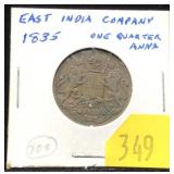 1835 East India Company 1/4 anna