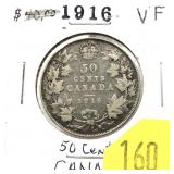 1916 Canadian half dollar