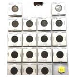 Lot, British 1 shilling coins, 17 pcs.