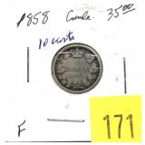 1858 Canadian dime
