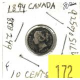 1894 Canadian dime