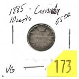 1885 Canadian dime
