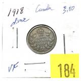 1918 Canadian dime