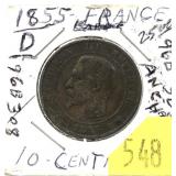 1855 French 10-cents