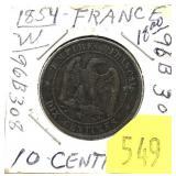 1854 French 10-cents