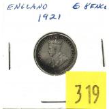 1921 British 6 pence