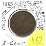 1883 Straight Settlements 1-cent