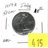 1954 Italy 50 lira